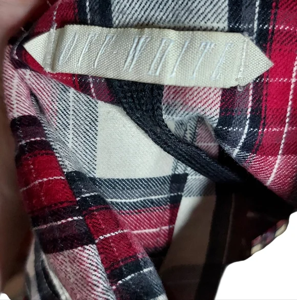 SS15 Off-White | Virgil Abloh | Button Up Flannel | Hazard Paint Logo | Oversize - Picture 9 of 16